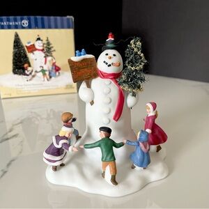 "Village Square Snowman" Hertiage Village Snow Village Accessory by Dept. 56